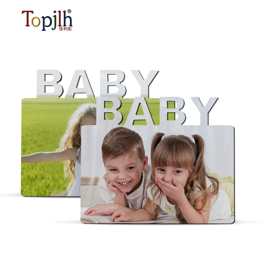 Topjlh Pattern Printed BABY Theme Photo Frame Sublimation Wood Picture Frame