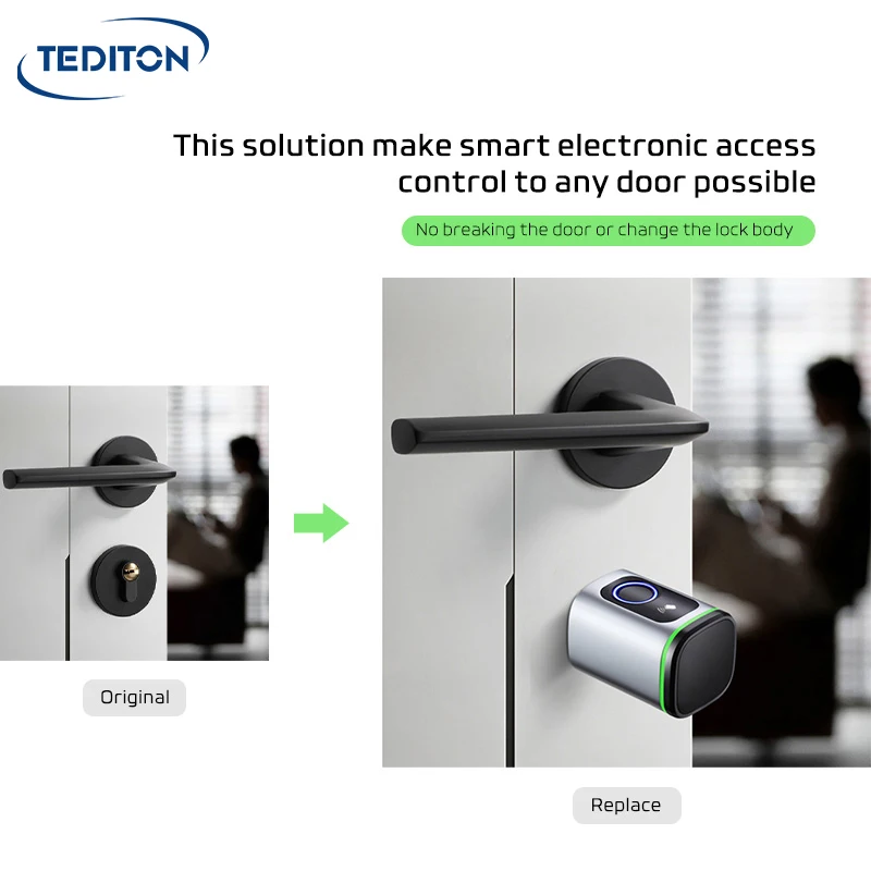 Tediton Tuya APP Remote Unlock Digital Biometric Smart Door Lock Cylinder for Home Apartme