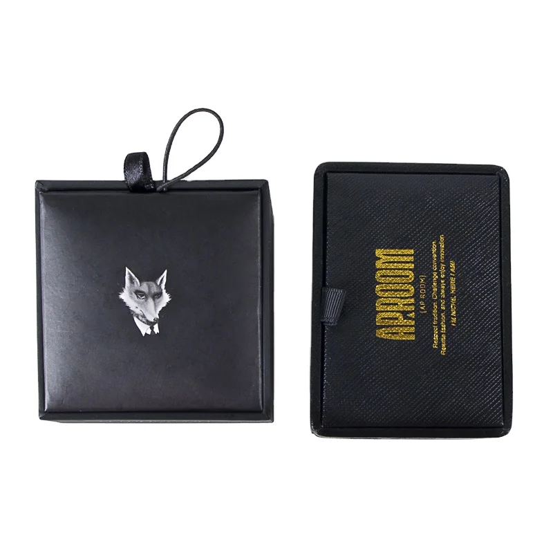 
Custom Logo Luxury Leather Decoration Man Tie Cufflinks Packaging Box 
