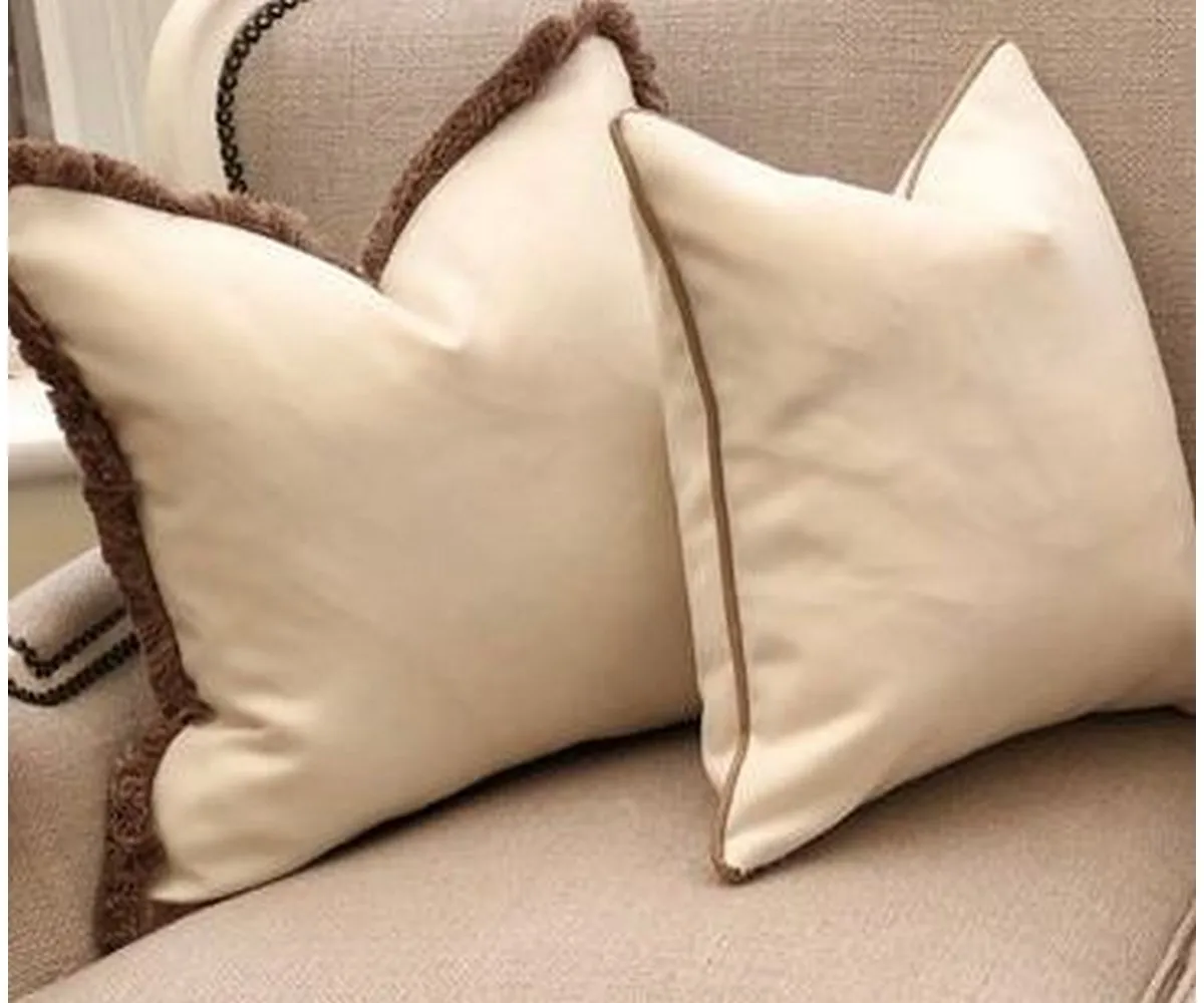Home Decorated fringed cream ivory beige brown throw pillows luxury costal new house