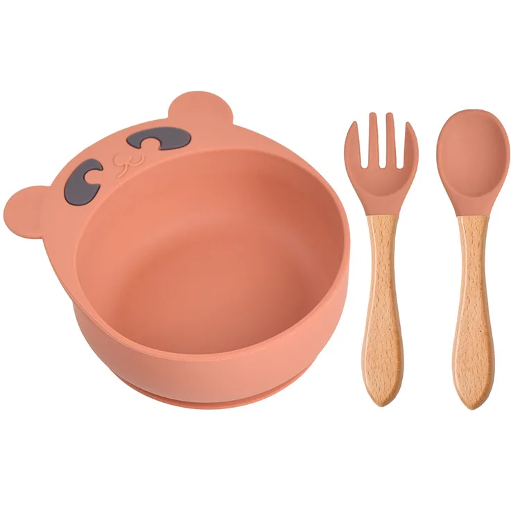 Unbreakable Silicone Baby and Toddler Plates Non Slip Dishwasher Microwave Baby Suction Bowl Set