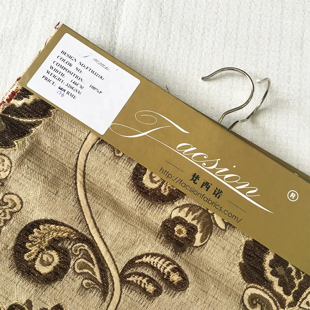 Home Textile Customized Style Chenille Fabric Manufacturers Upholstery 100% Designer Fabric Floral Polyester Jacquard Fabric