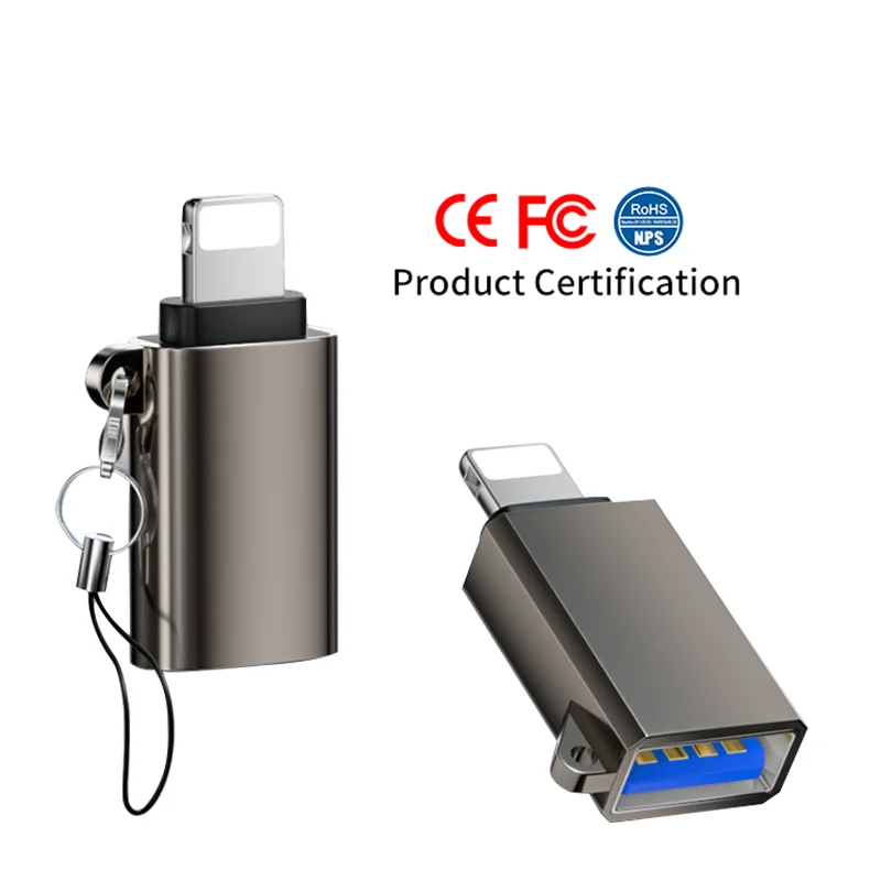 otg adapter,adapter for apple,sma usb adapter,8Pin0 to usb  adapter, male to ios 8 pin female connector otg usb adapter