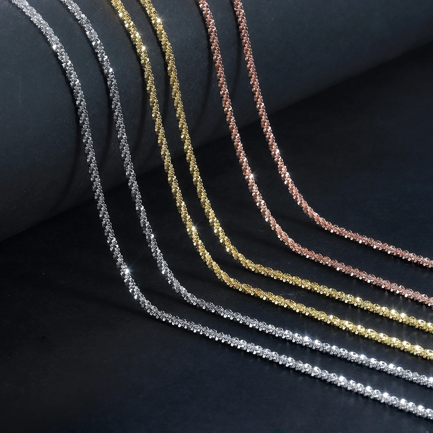 Abiding OEM ODM Factory Wholesale 925 Sterling Silver Gold Plated Rose Gold Plated Chain For Pendant Necklace Making