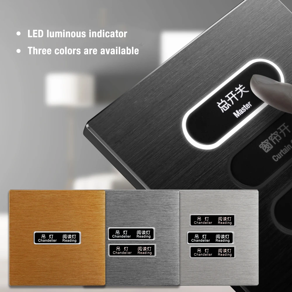 Smart life european on off 1/3/4/6 gang dimmer switch black or multicolor small 12v automatic modern light dc power switch