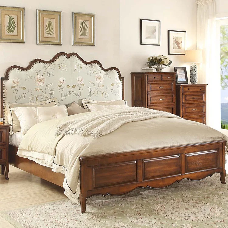 Ай A602-8 горячий американский стиль двуспальная кровать 1,8 мягкой твердой древесины дизайн планка кровать роскошная мебель для спальни Наборы