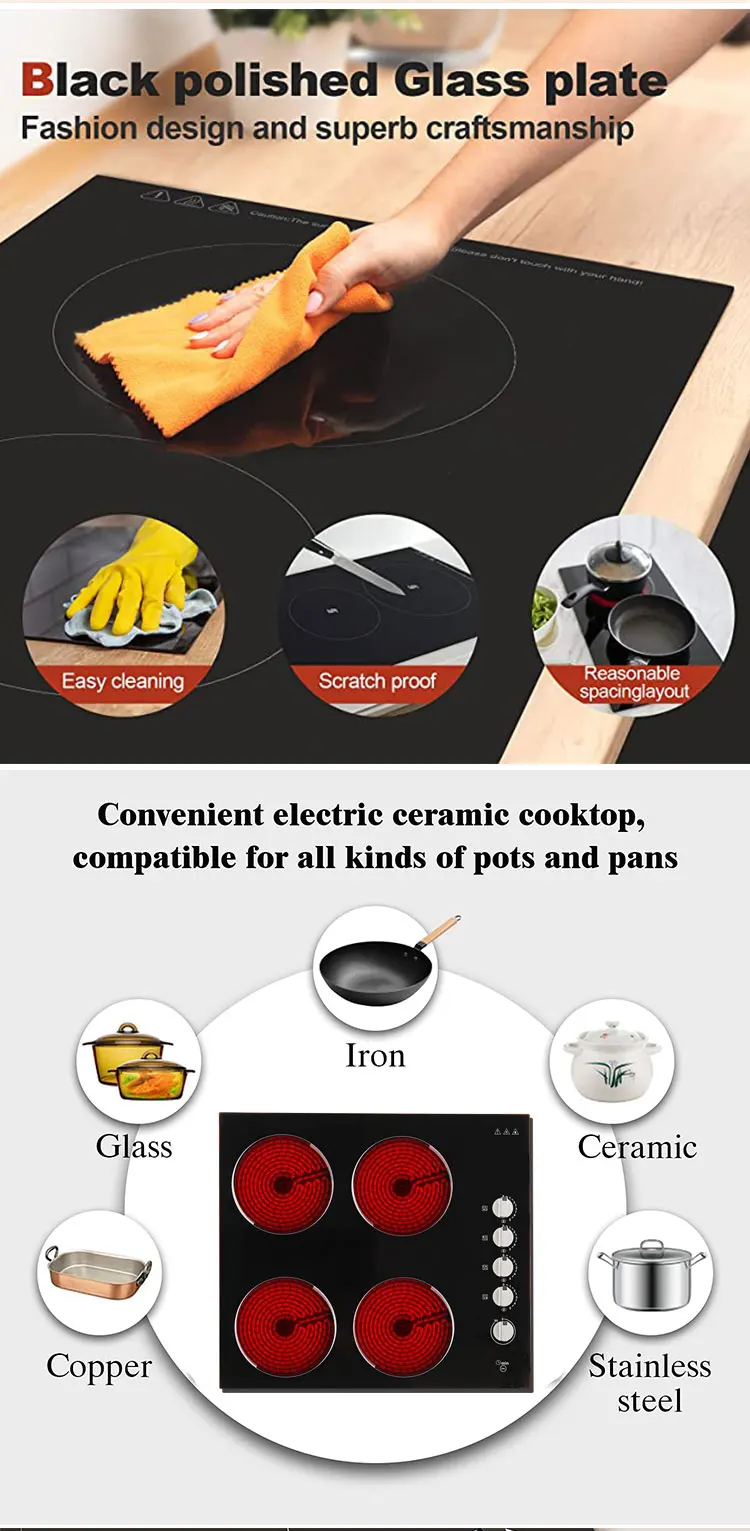 Fashion Golden Supplier Glass Built In Ceramic Stove Top