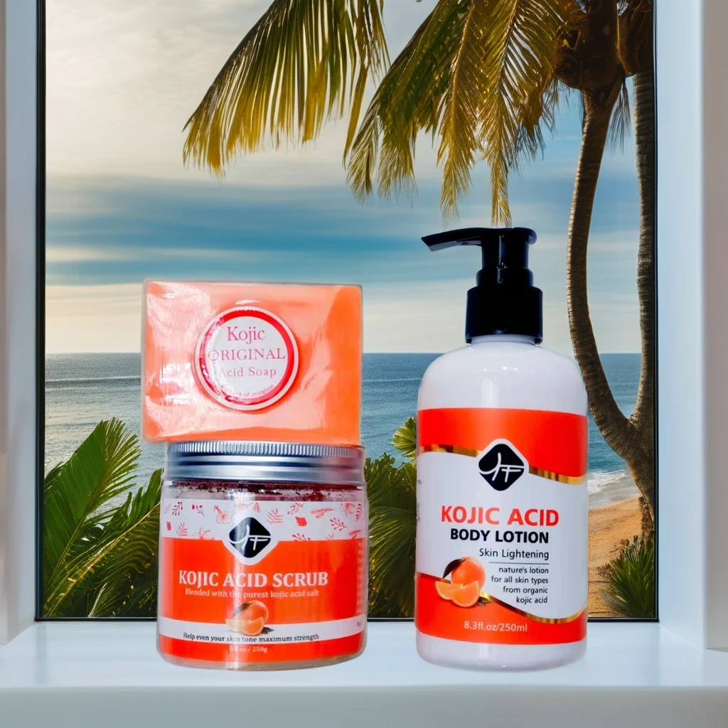 2024 Best &Hot selling Natural Organic Kojic Soap body scrub Body Lotion For whitening skin KOJIC ACID Body Skin Care Sets