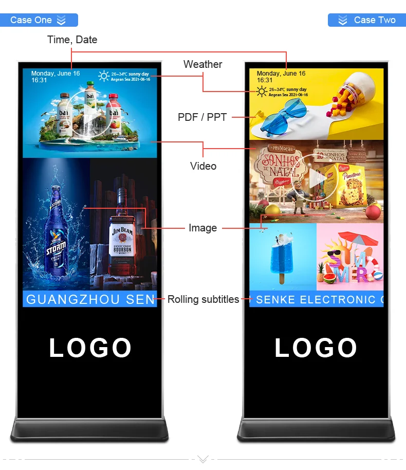 advertising player 4K LCD floor standing digital signage display 43 49 50 55 65 inch touch screen digital signage and displays