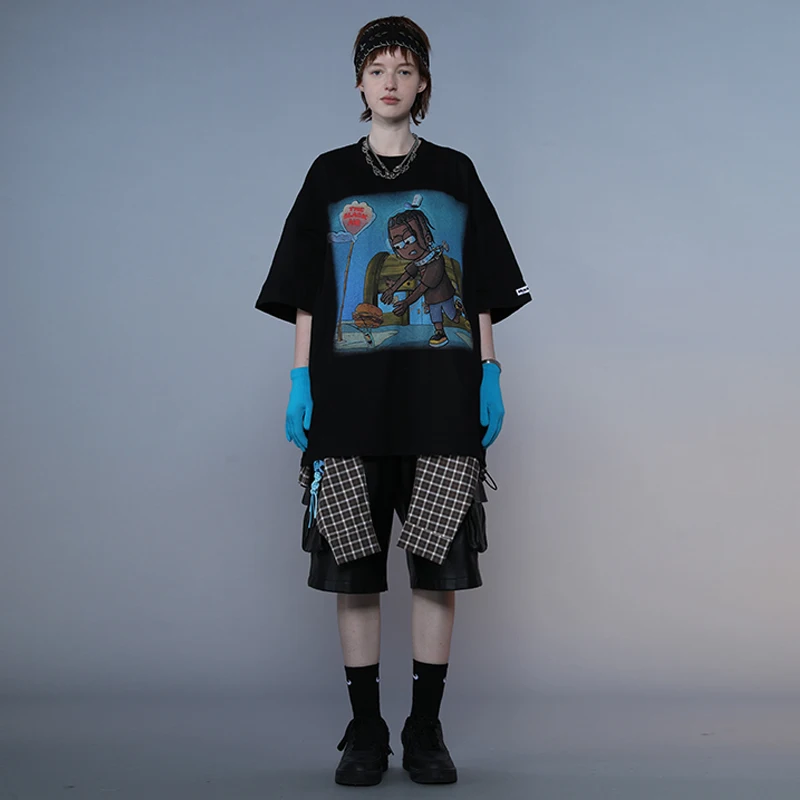 wholesale Customized hip hop clothing oversized tshirt half sleeve men and women Tshirt