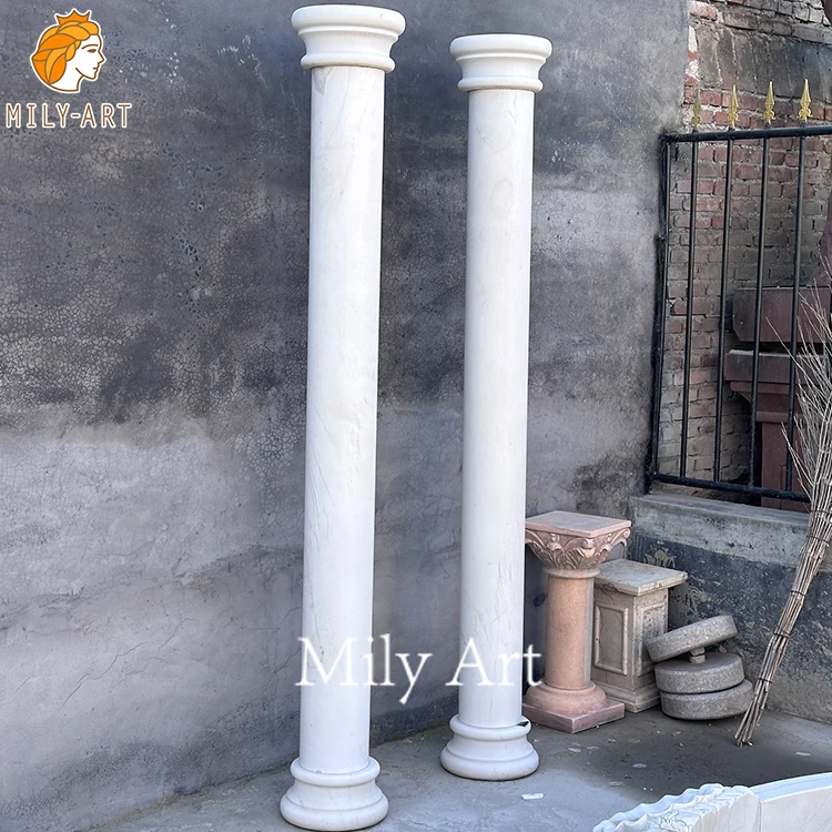 Outdoor Hand Carved Classic Design Solid Marble Column Pillars Sculpture