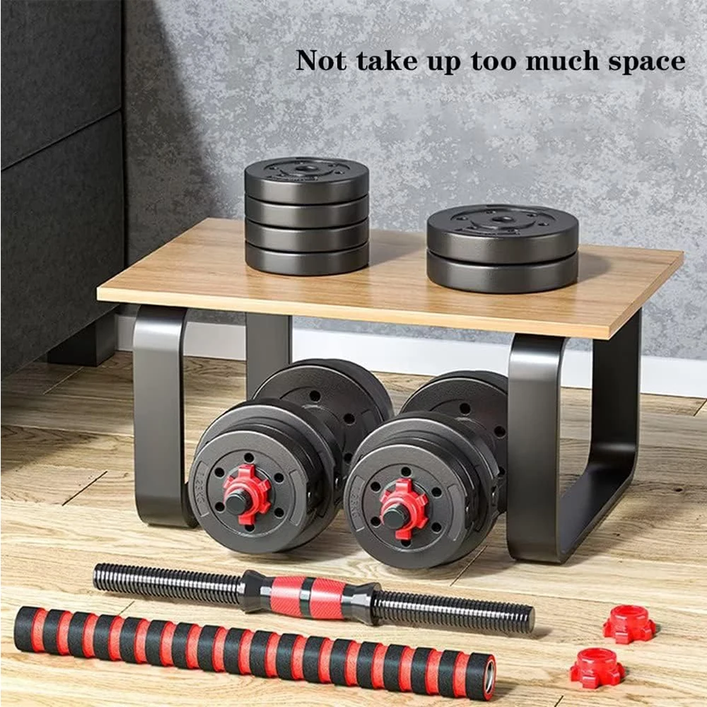 Adjustable Dumbbells 20/30/40/60/80lbs Free Weights Dumbbells Set Convertible To Barbell A Pair of Lightweight for Gym Equipment