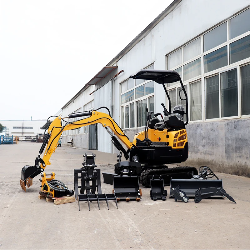 FREE SHIPPING Mini Excavator 1.5 Ton EPA Farm New Crawler Digger Kubota Engine Chinese small Excavators 1 ton 2 ton Machine