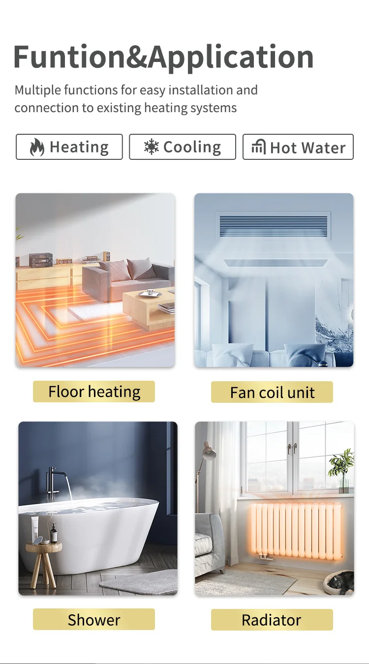 Erp A+++ R32 R290 WIFI 10KW 20KW heat pump DHW Heating Cooling Monoblock DC Inverter Air to Water Heat Pump