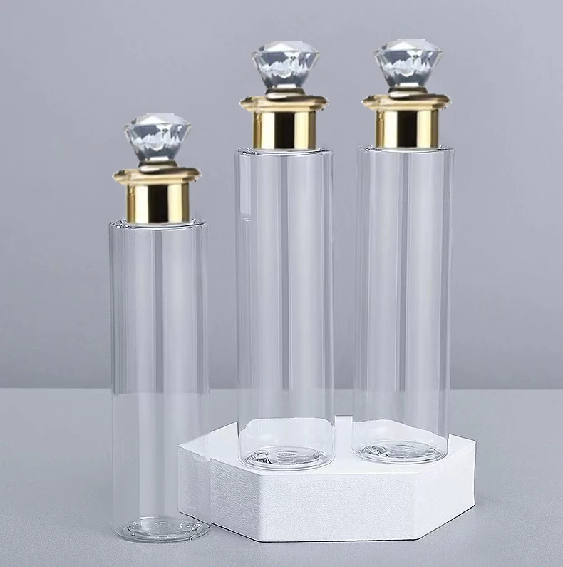 100ml 150ml 200ml 250ml bottle 300ml 400ml 500ml High-end PET white refillable makeup remover bottle Round toner plastic bottle