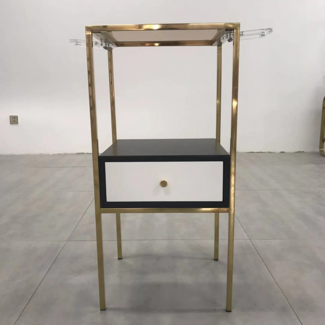 Hot-selling Fashion Cheap Multi Functional Metal Shelf Hairdresser Cabinet With Hair Dryer Rack Beauty Salon Hair Shop