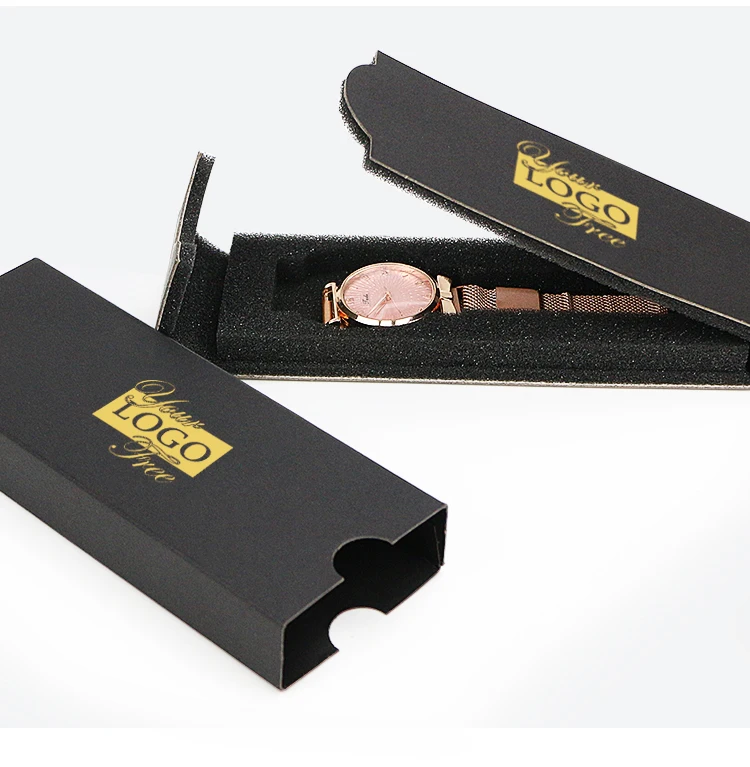 Custom Logo Luxury Gift Flat Wrist Brand Aluminium Metal Mechanical Watch Band Wooden Strap Case Box Packaging Watch Boxes