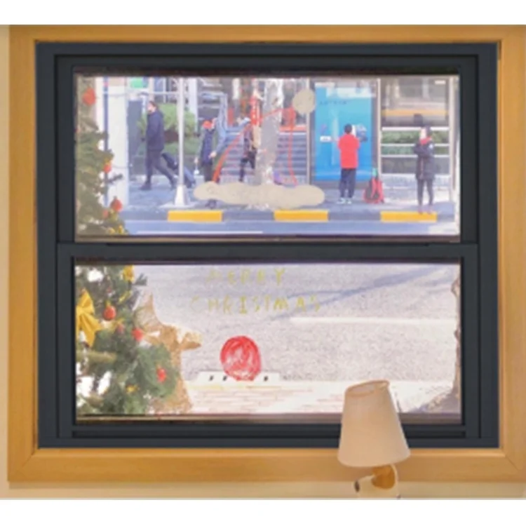 White aluminum Frame Vinyl Double Hung Windows Low E Glazed Vertical Sliding Window With Mosquito Net