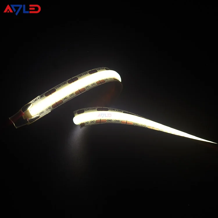 528Chips 8Mm Mini Cut Pcb Customizable Red Light Led Cob Strip Dc24V 10W 16.4Ft Ambilight Indoor Decorative Cob Led Strip Light