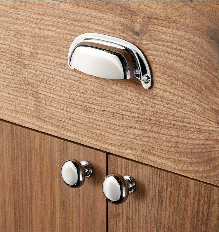 High End Brass Curve Shell Cup Cabinet Drawer Furniture Hardwarespulls Handle