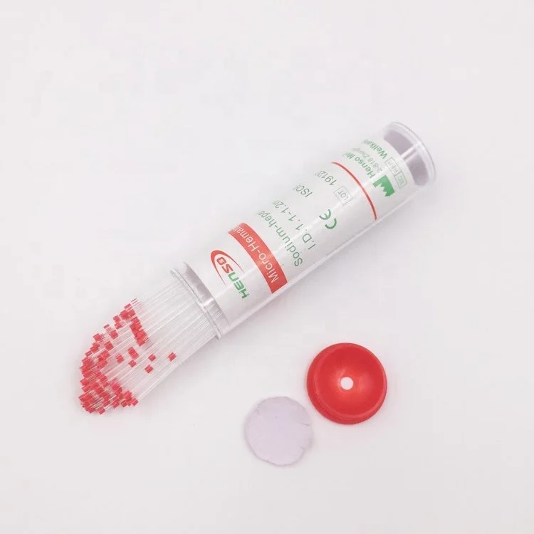 HENSO Red Top Glass Micro Hematocrit Capillary Tubes With Sodium-heparinized
