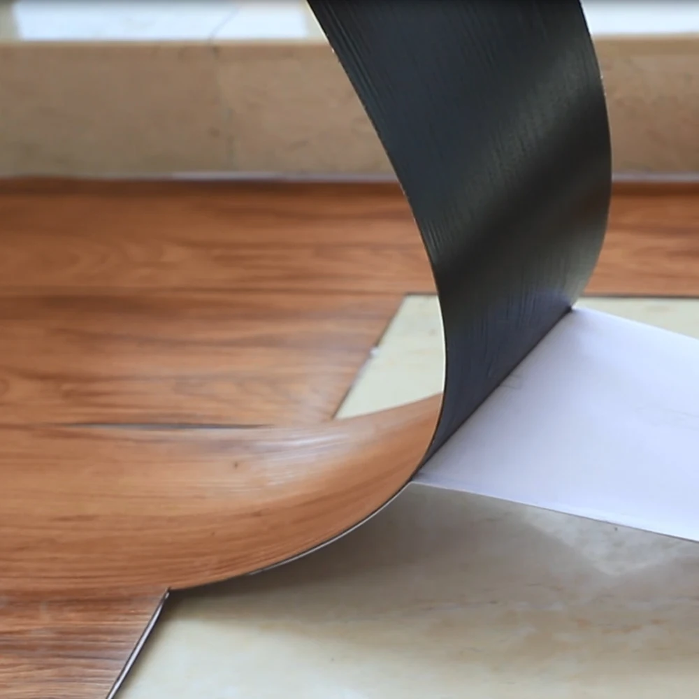 Custom bathroom waterproof self adhesive pvc vinyl wood floor stickers
