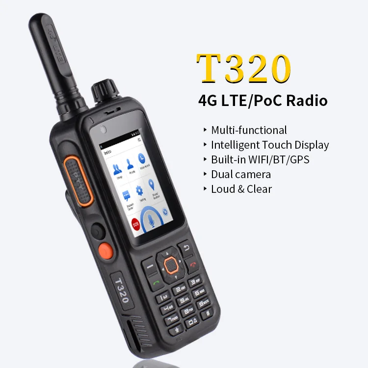 Camoro Zello Android Network Radio T320 4G network intercom transceiver Dual SIM Card walkie talkie phone