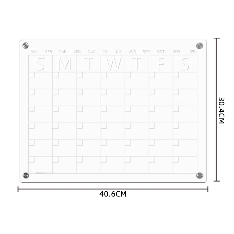 Factory Custom Acrylic Dry Erase Board Magnetic  Clear Acrylic Writing Board for Reusable Magnetic Calendar Weekly Planner Board