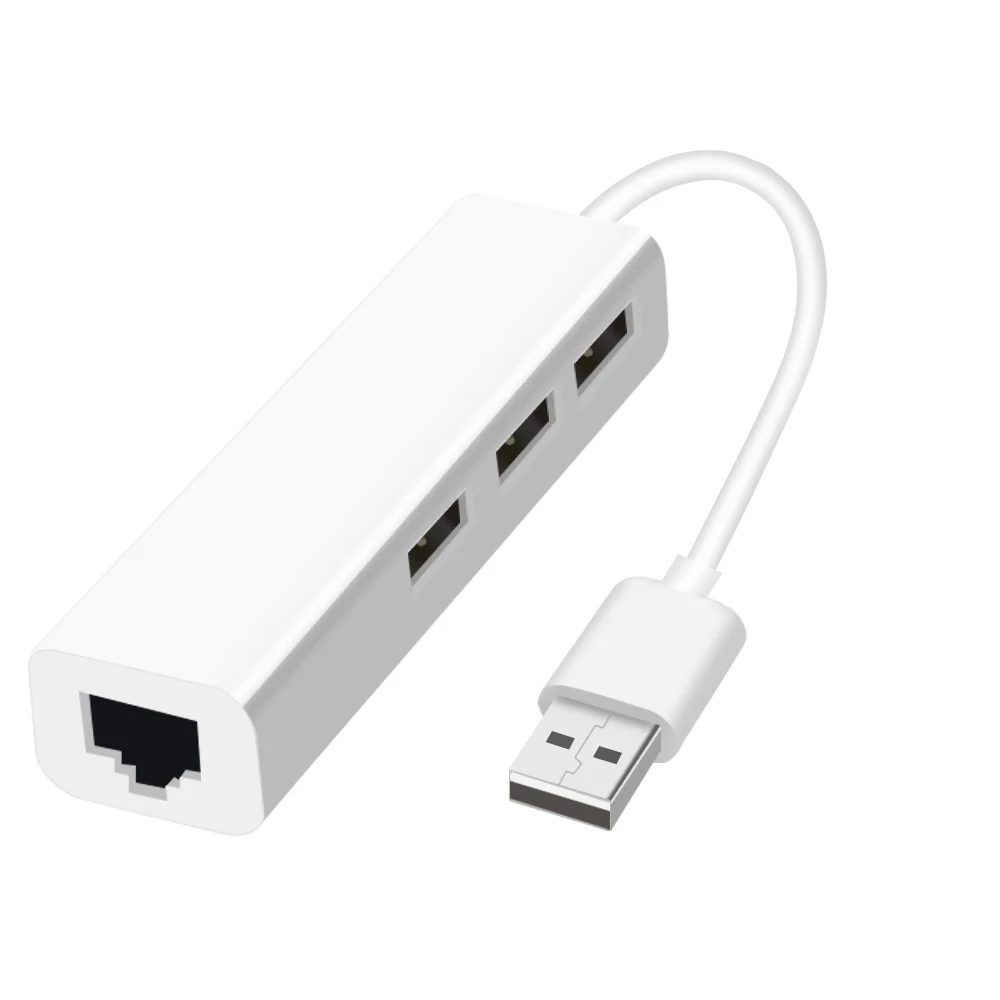 USB Ethernet с 3 портами USB-концентратор 2 0 RJ45 сетевая карта локальной сети к Ethernet-адаптеру для Mac iOS Android