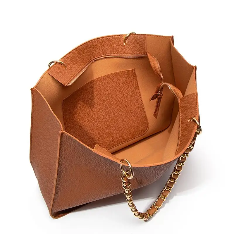 Manufacturers 2020 New Big Tote Bag Women Lichee PU Leather Handbags Casual Ladies Shoulder Bags for Shopping