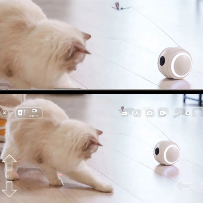 Intelligent AI Robot Interactive Rolling Ball FHD Camera Pet Toy for Cats Smart & Movement Interactive Pet  Companion Robot