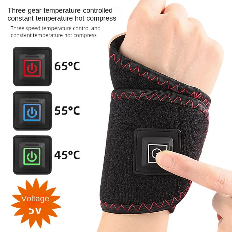 USB Electric Heating Wristband Intelligent Temperature Control Inner Fleece-Lined Hot Compress Warm Tendon Sheath Wrist Support