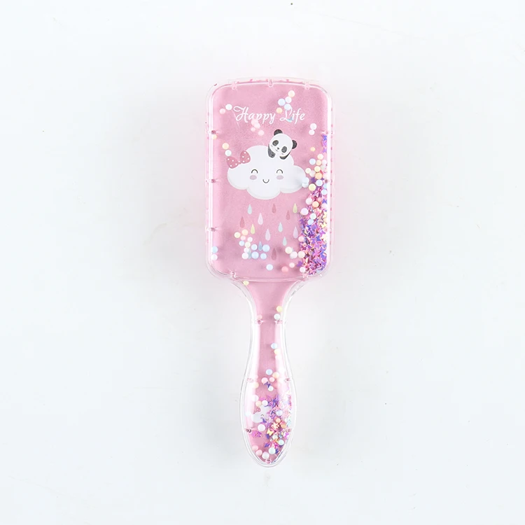 Custom plastic children hair brush wholesale cute nylon brush glitter hairbrush kids massage plastic hair brushes for girls