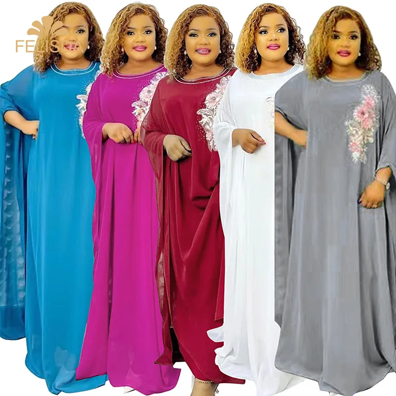 Abayas Women Dubai Luxury African Muslim Dress Caftan Marocain Evening Party Dresses Boubou Robe Djellaba Femme African Clothes