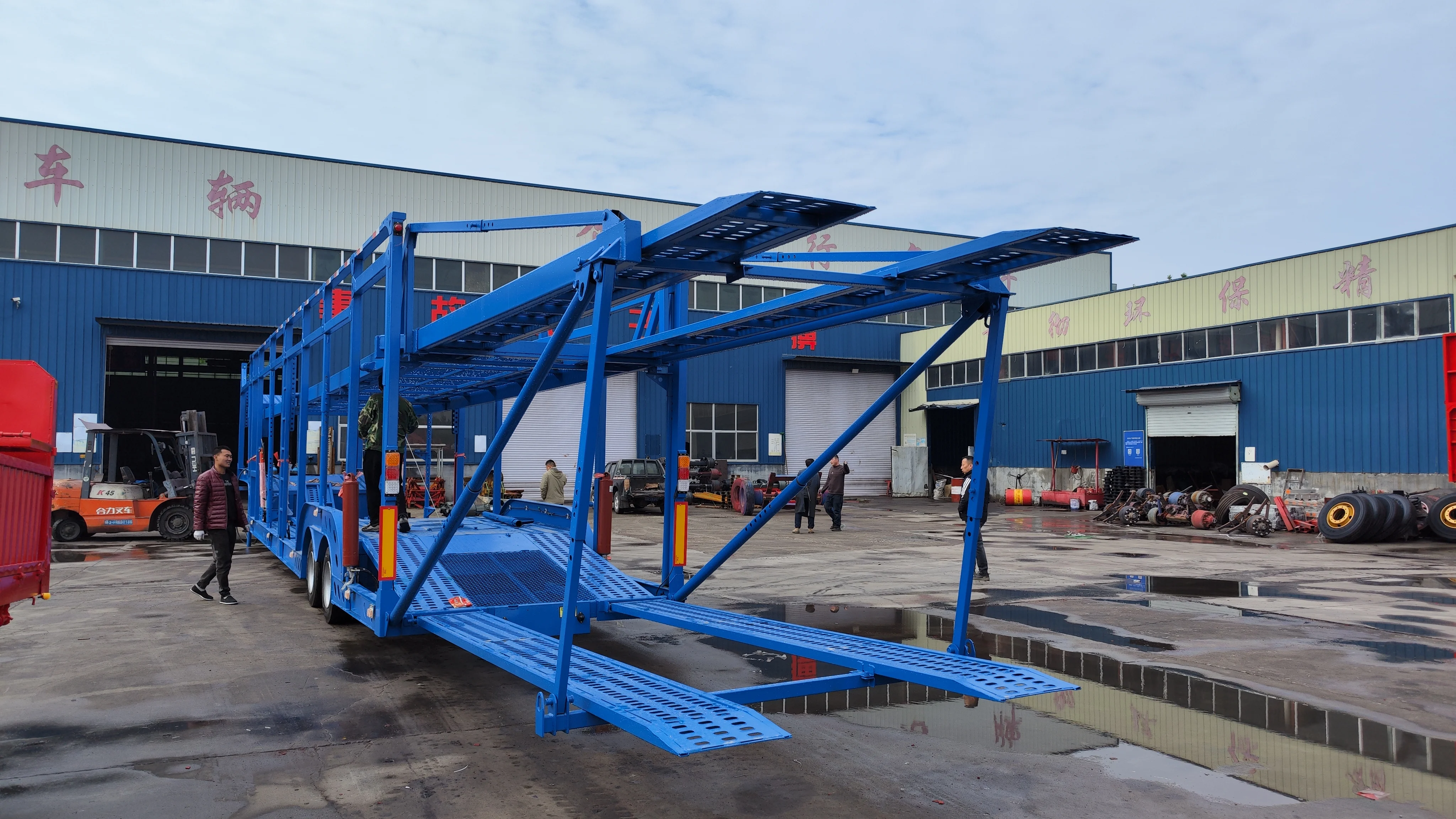 Cheap Price 2 3 axle car transport semi trailer 6-8 cars carrier semi trailer folding car transport truck trailers for sale
