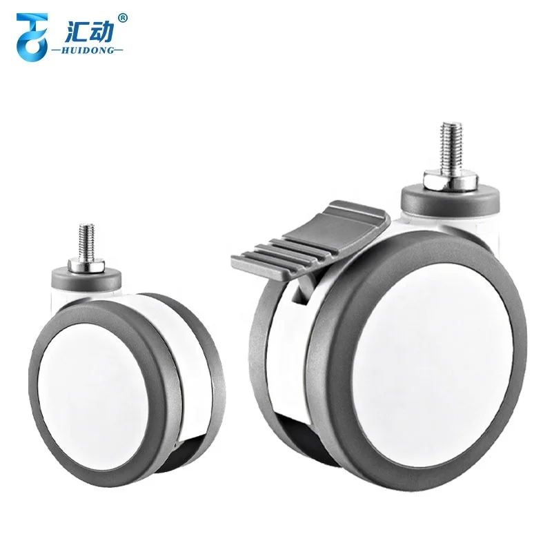 Wholesale Price Silent 360 Ratate Nylon PP 2 Inch Swivel Bolt Medical Caster Wheel medical bed accessories hospital beds wheels