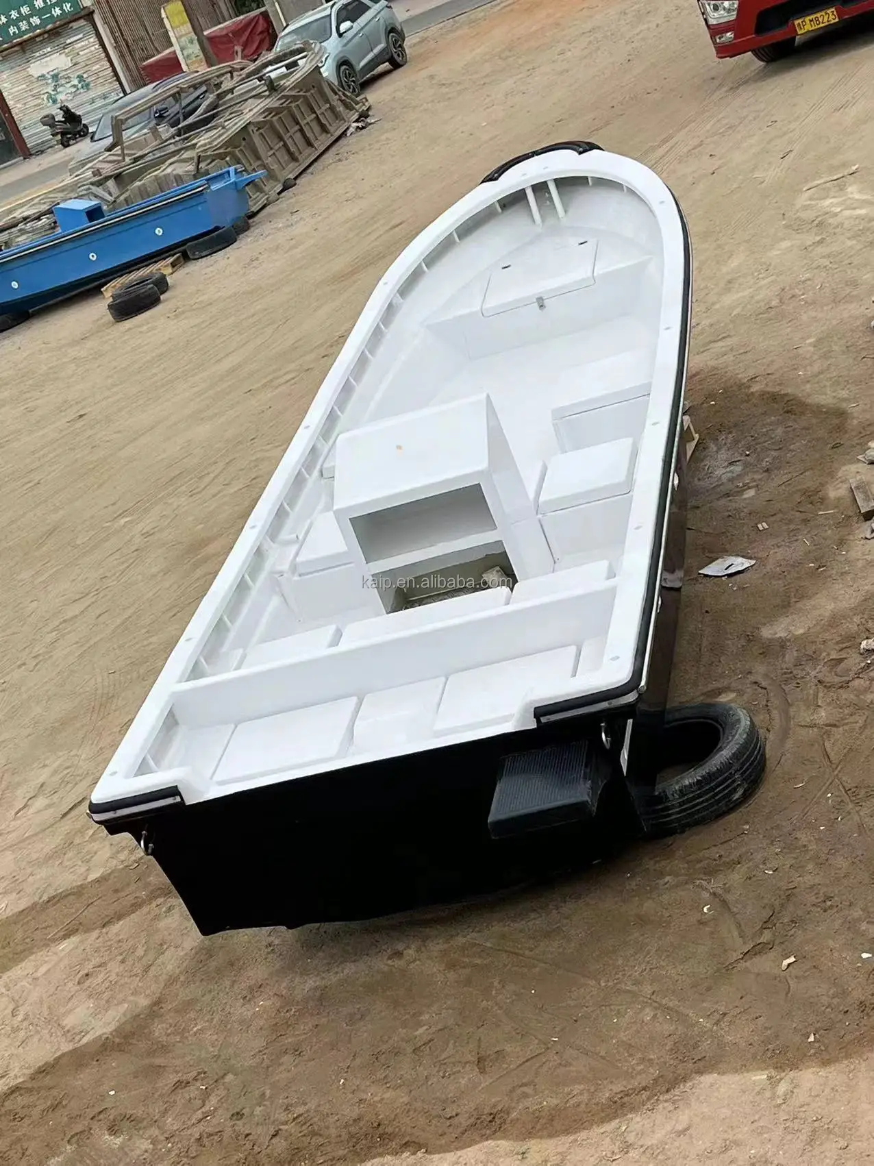 Multi Size speed boat Fiberglass Hull color customized Console Motor Steering Wheel Awning trailer Car 60HP yamaha SOS