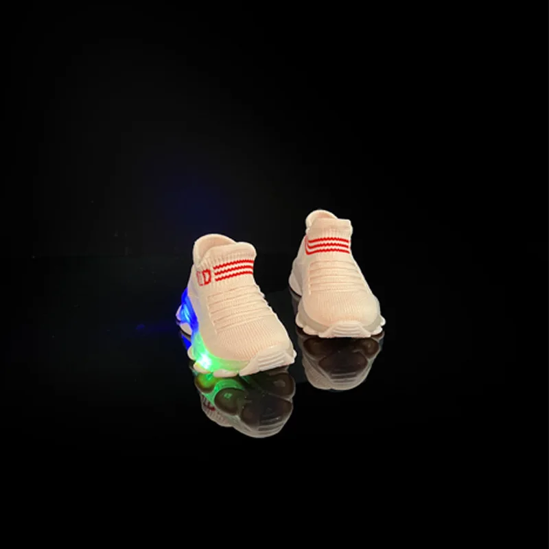 Kids Sneakers Children Casual Letter Mesh Led Socks Sneakers Shoes Pour Enfants Baby Girls Boys Shoes