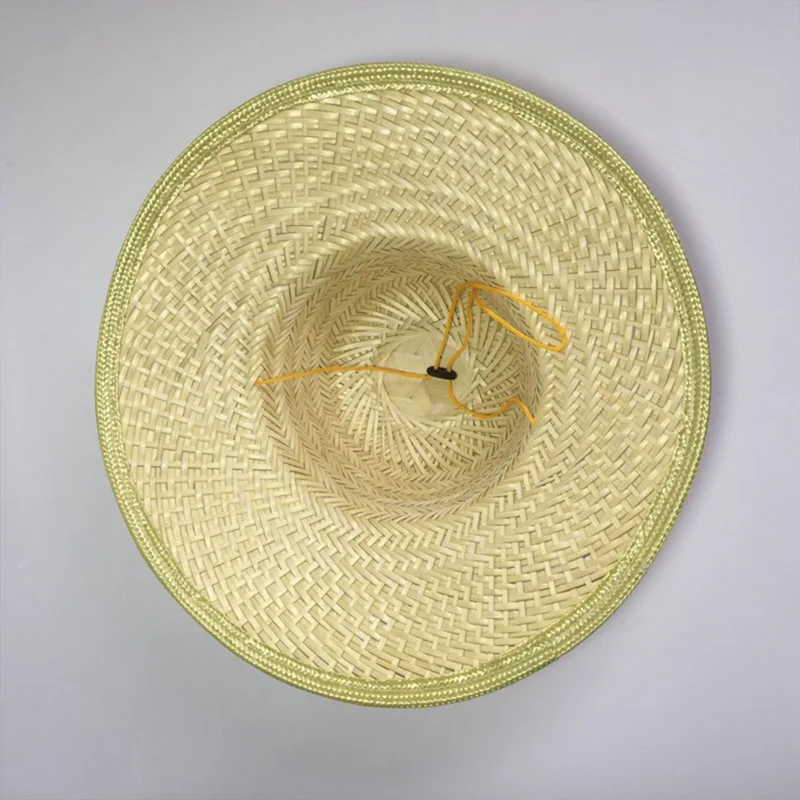 Direct supply custom acceptable large brim Eco-friendly bamboo straw hat