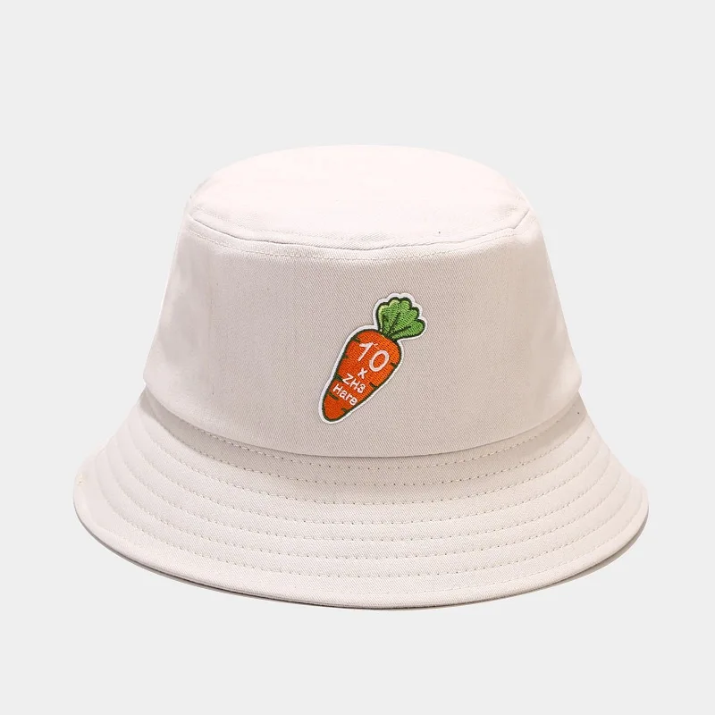 
Wholesale 2021 new summer solid color blank Embroidered carrot colorful Patterned floppy Fisherman hat unisex bucket hat 