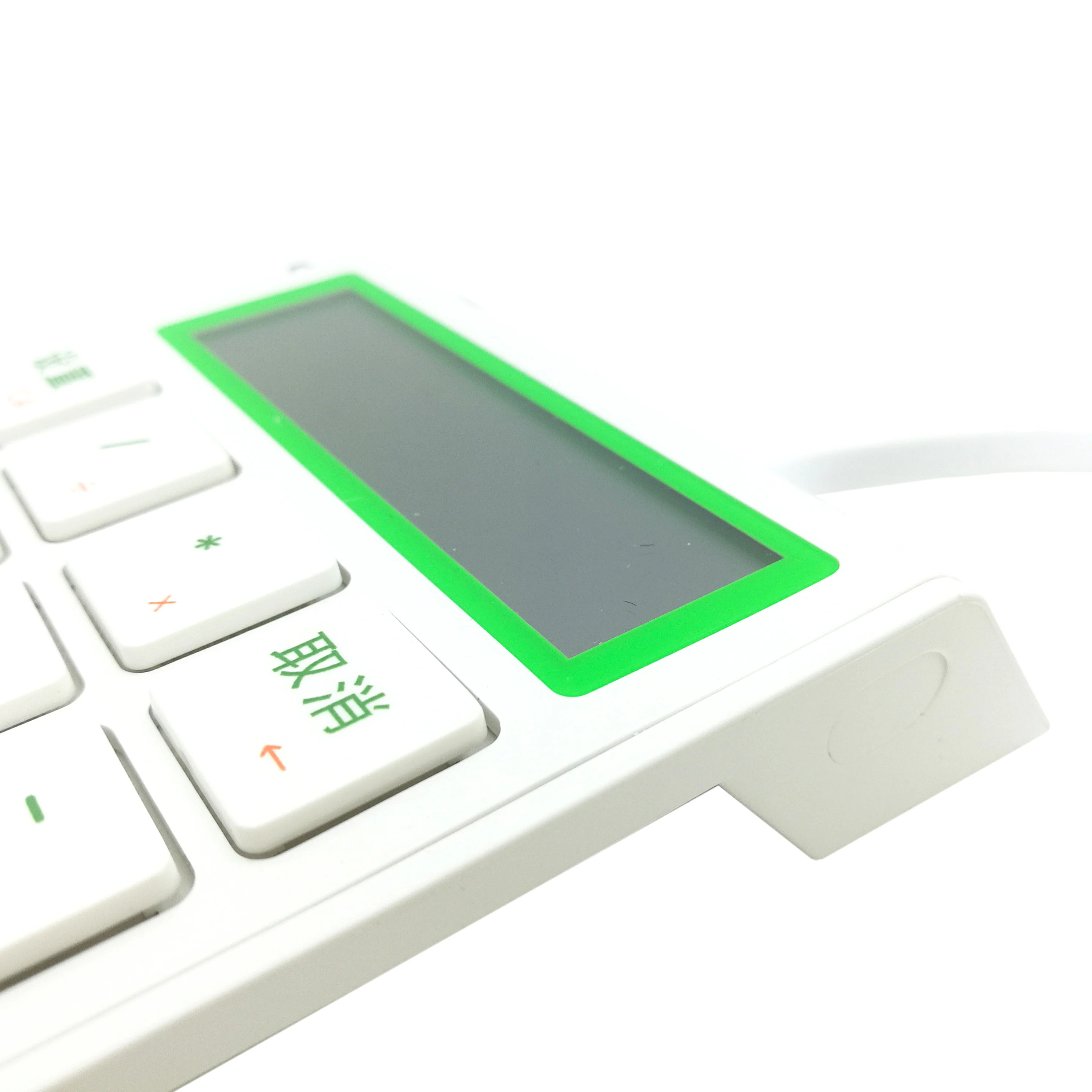 Custom Ergonomic Numeric Keypads 19Keys Numeric Keyboard USB Wired POS Terminal Keyboard 12-Digit Display Calculator