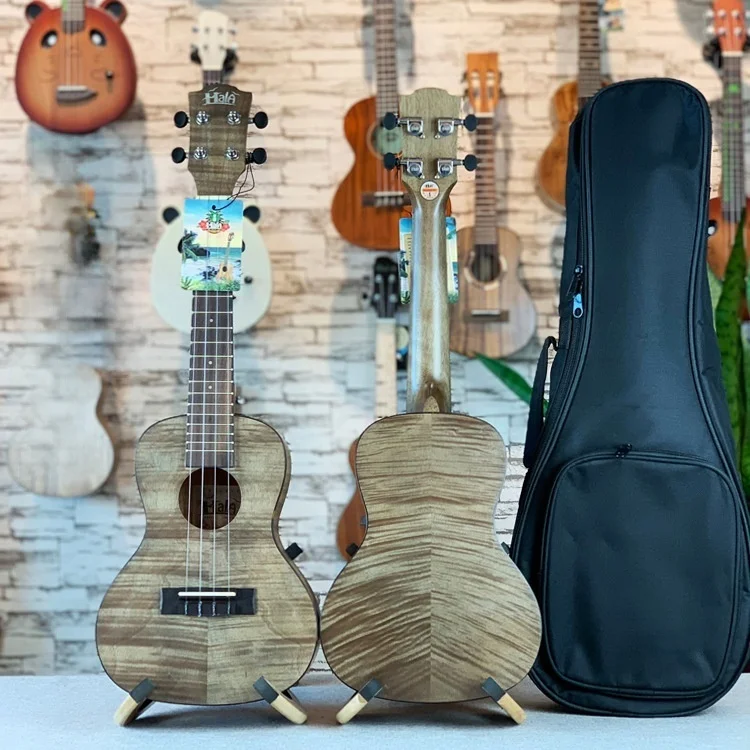 High Quality Geake U-109 23 Inch Flame Maple Top Solid Ukulele OEM Tenor Acoustic Guitar Mahogany Rosewood Matt Bass Wholesale