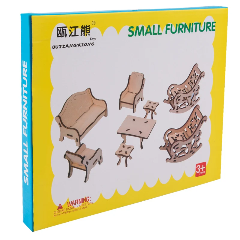 2024 hot sale DIY wooden furniture suit children  interactive assembly game high quality DIY wooden puzzle children  toys