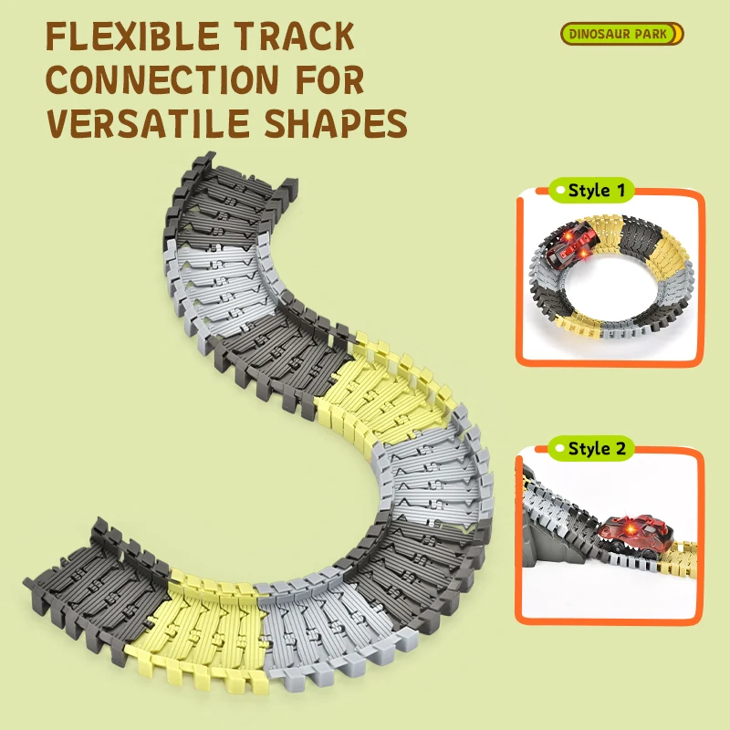 209pcs B/O DIY Skeleton puzzle dinosaur orbital track board game play set toy