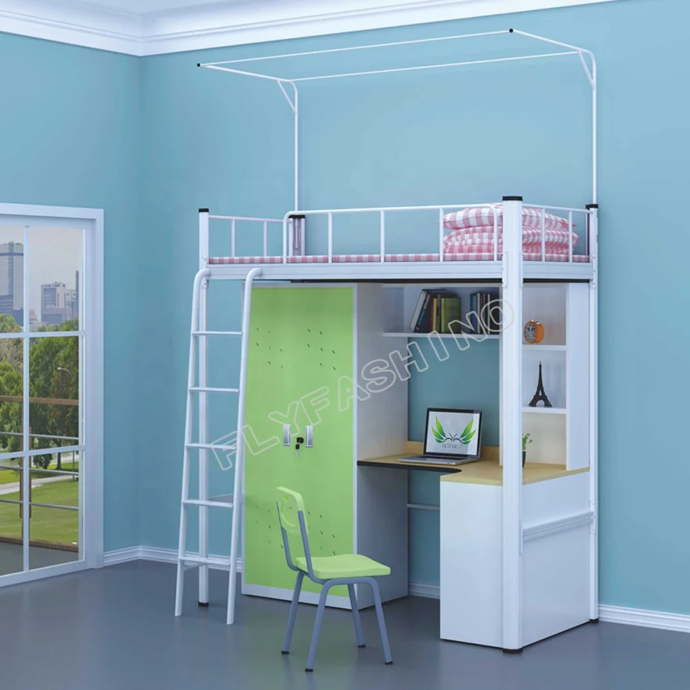 
Bedroom furniture dorm bunk bed for kids bunk bed with slide 