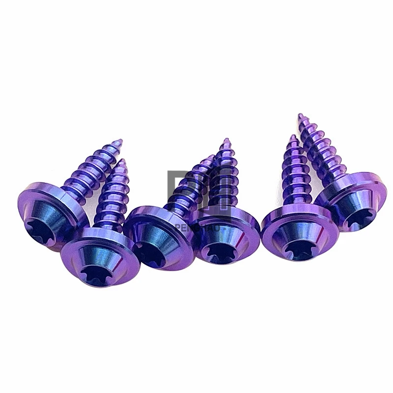 Titanium Baut Screw M4 M5 M6 Self-Tapping Button Head Torx Screw Custom Ti GR5 Bolt for Motorcycle Bike Car Repair Modification