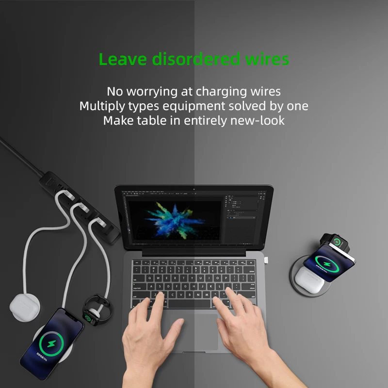 3 in 1 15W magnetic fast wireless mobile phone charger  for iphone