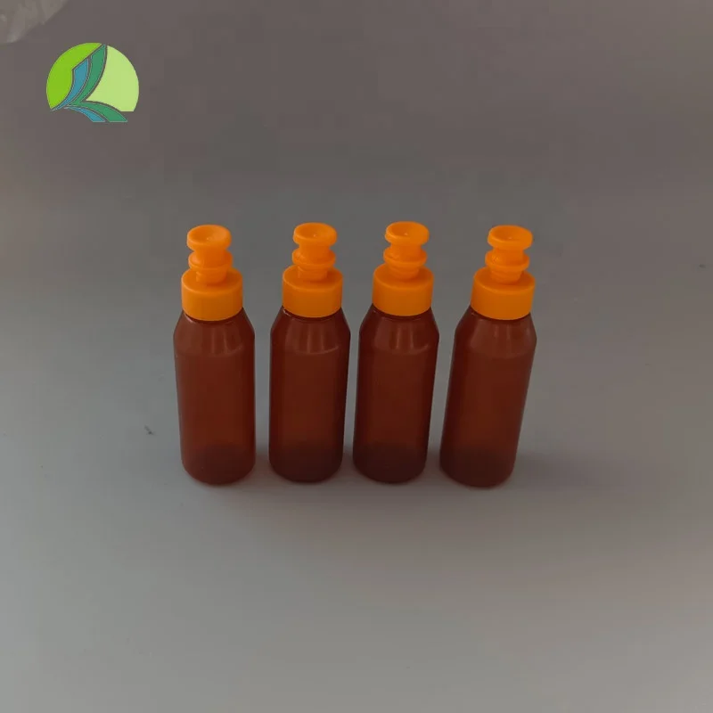 Factory Direct 10ml PE Brown Plastic Oral Liquid Bottle Portable Syrup Vial Packaging for Liquid Medicine