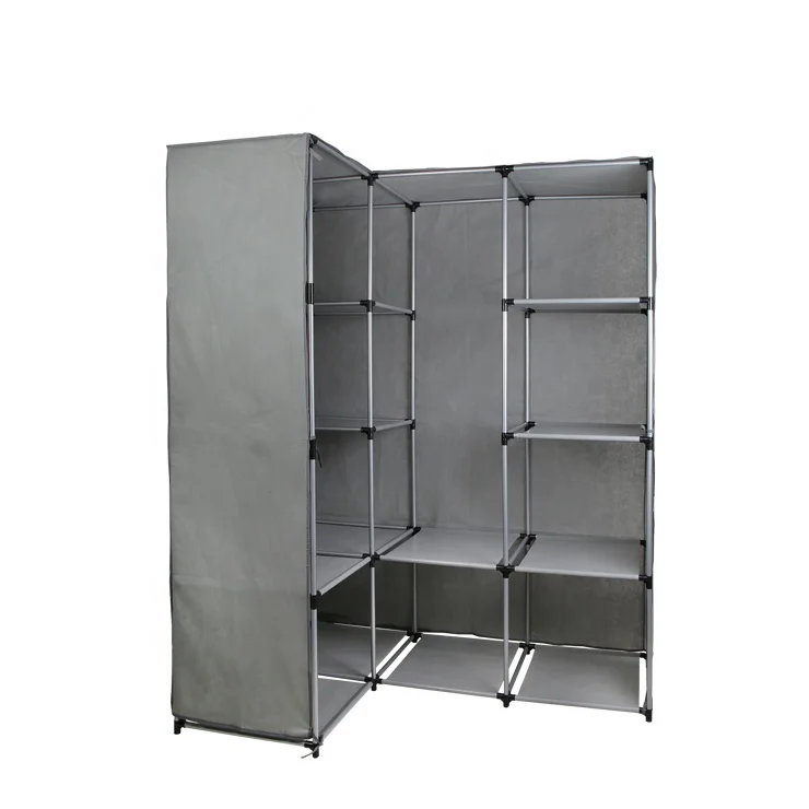 
Organizer Storage Non Woven And Iron Modern closet organization Fabric Detchable Portable Corner Shape Bedroom Wardrobes 