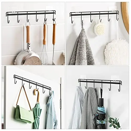 Rail 2 Hanging Rack Wall Mounted Rail Utensil Hanger Holder for Kitchen Spoons Coffee Mug Cups